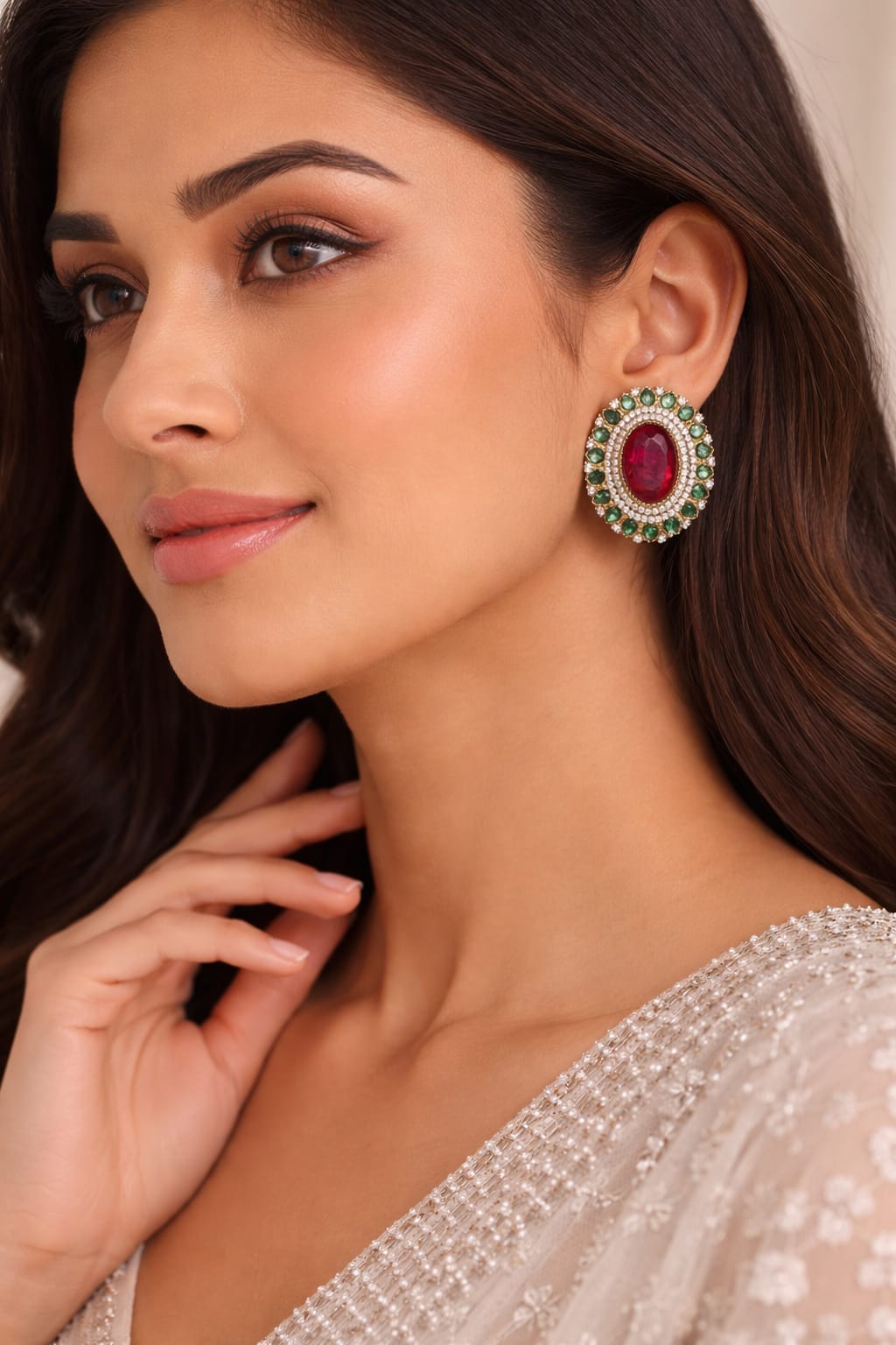 Ruby Crown Studs