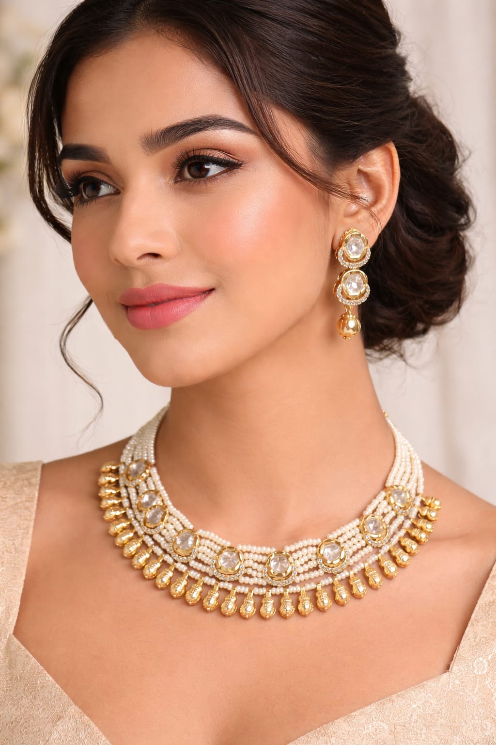 Kundan Pearl Drop Set