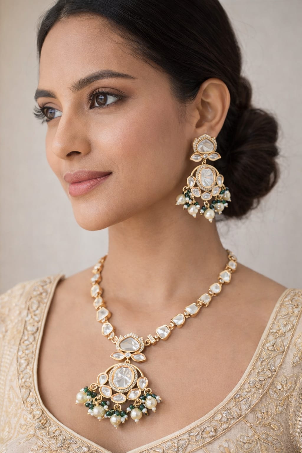 Kundan Charm Drop Set