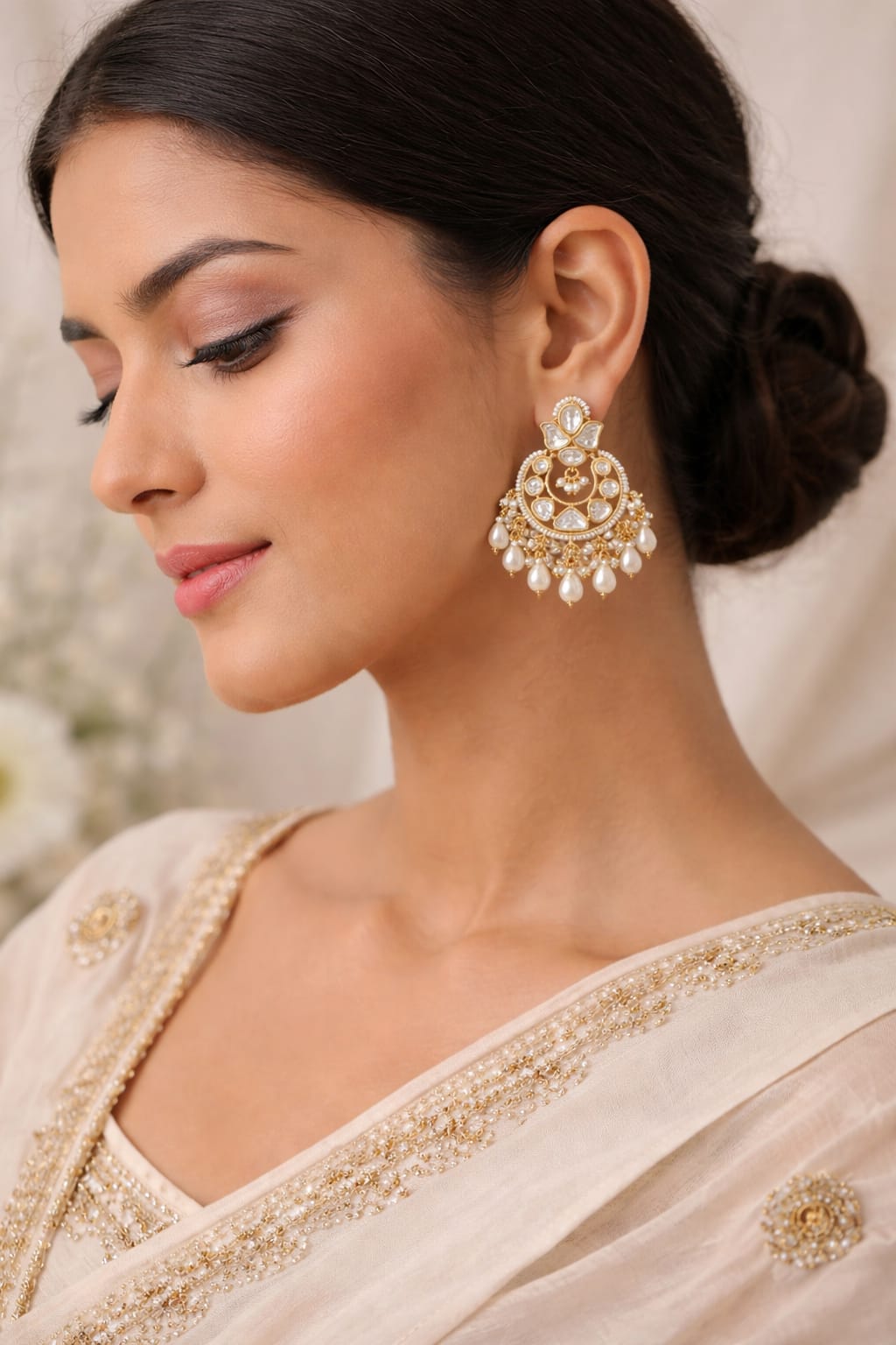 Ivory Pearl Chandbalis