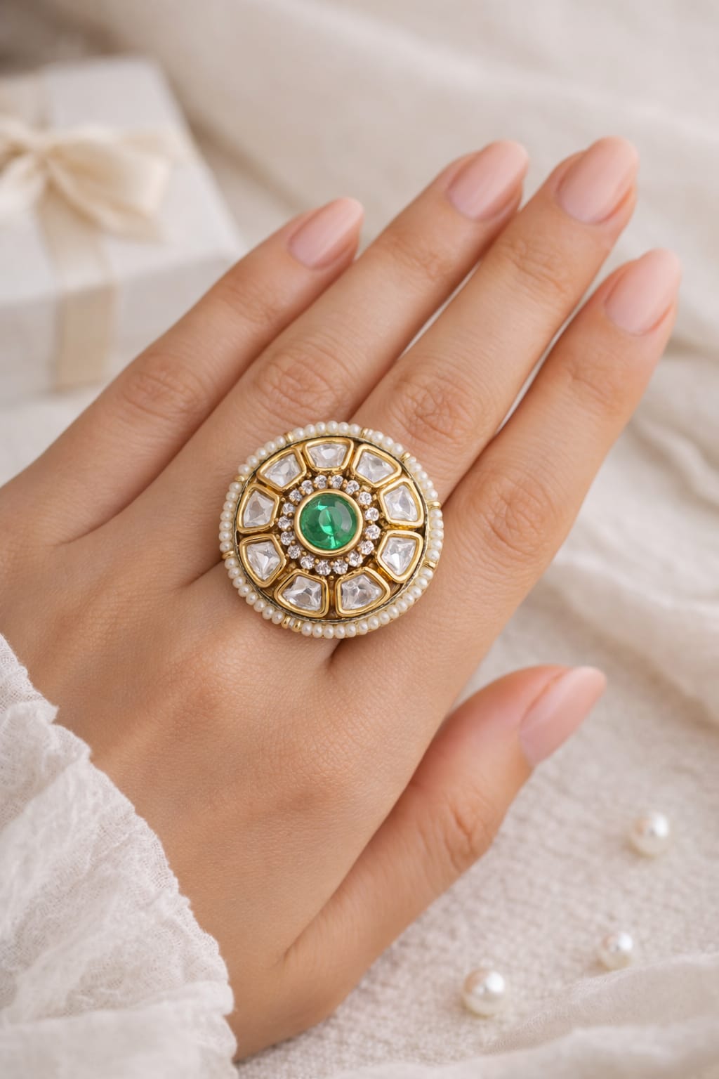 Kundan Aura Ring