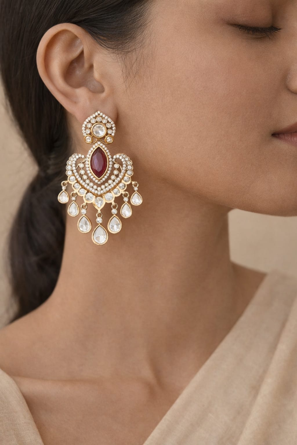 Ruby Royal Kundan Earrings