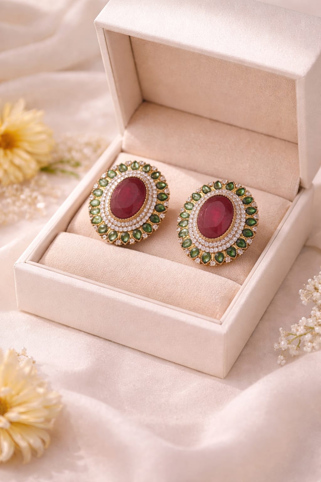 Ruby Crown Studs