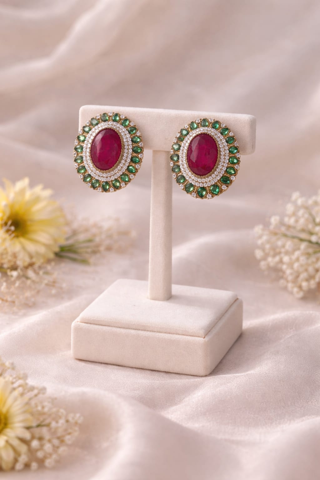 Ruby Crown Studs