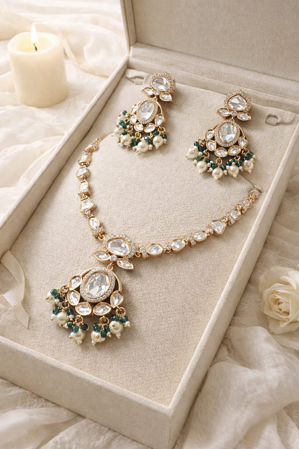 Kundan Charm Drop Set