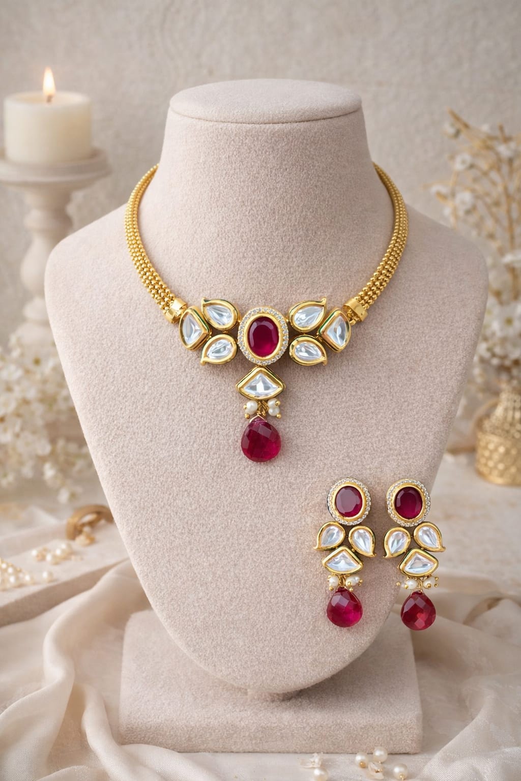 Aurelia Ruby Choker Set