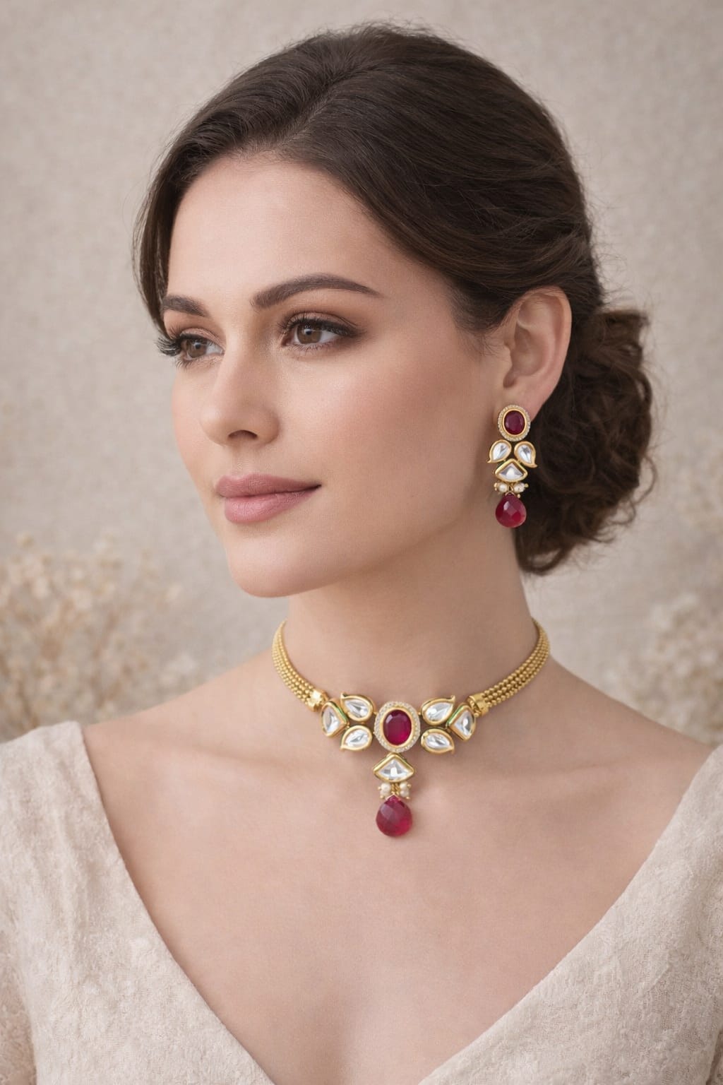 Aurelia Ruby Choker Set