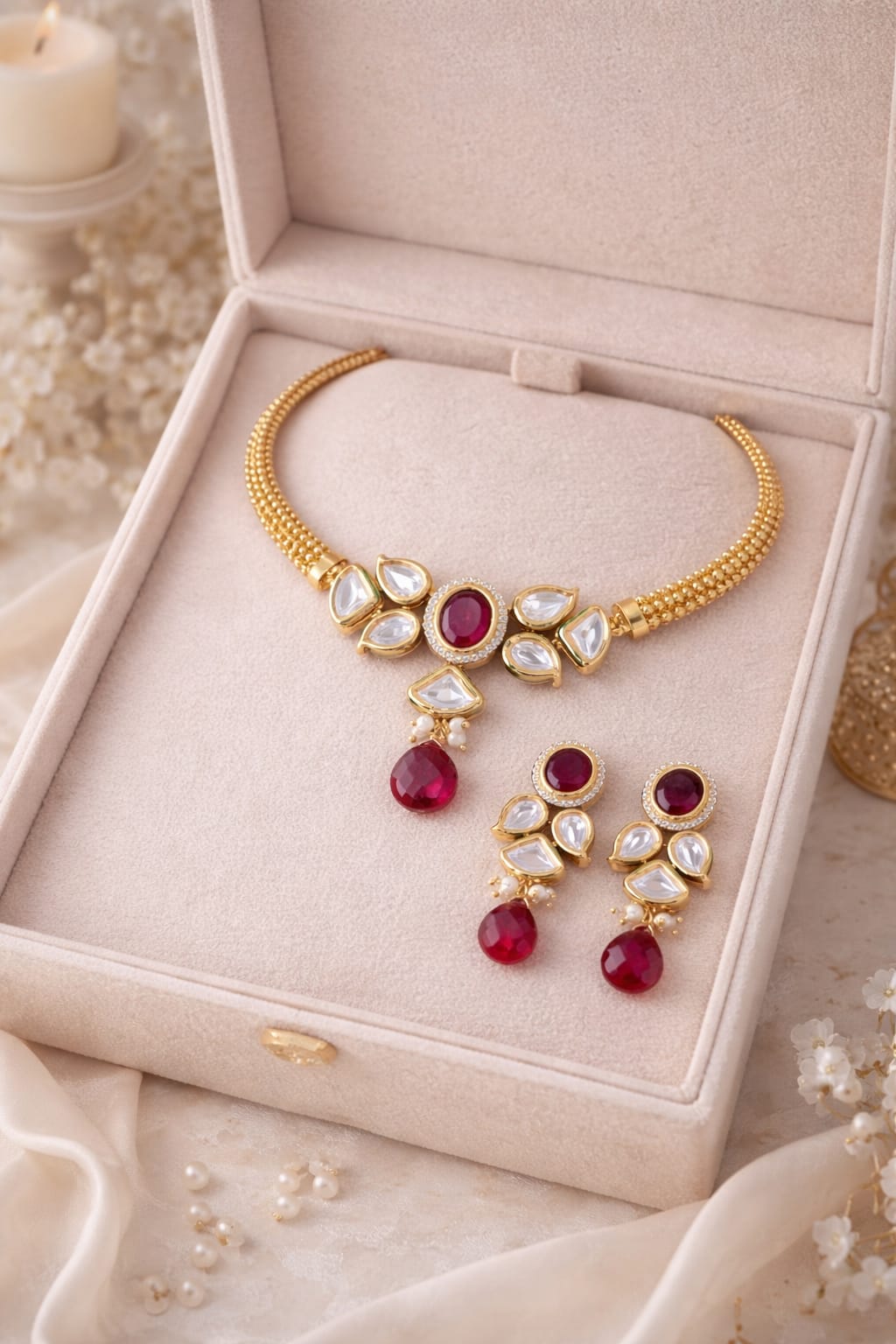 Aurelia Ruby Choker Set