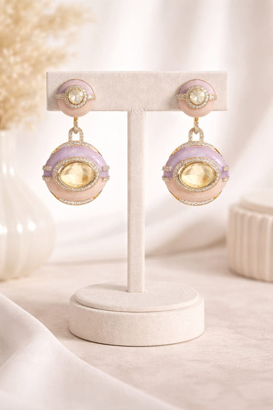 Blush Halo Drop Earrings
