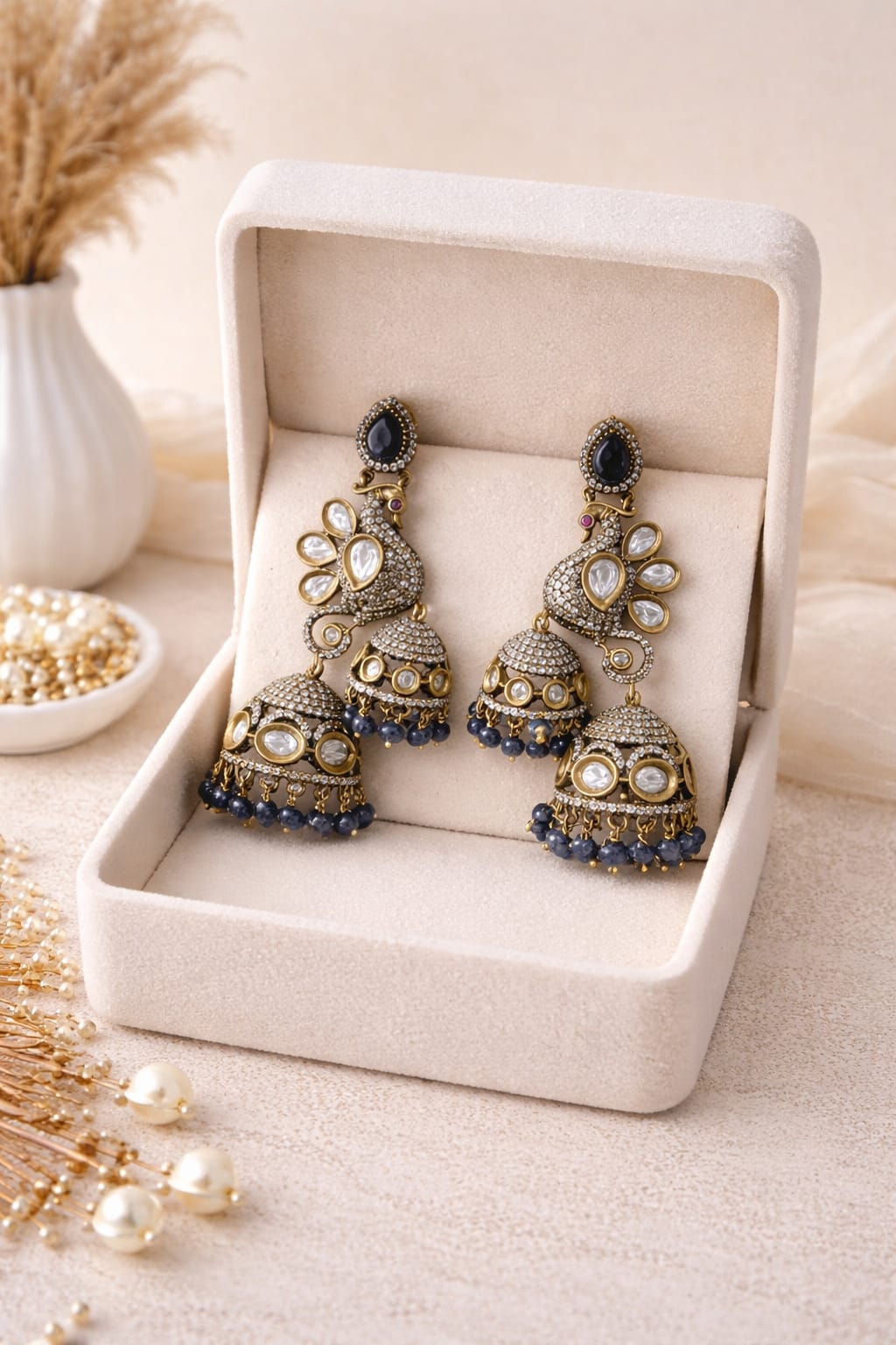Royal Peacock Jhumkas