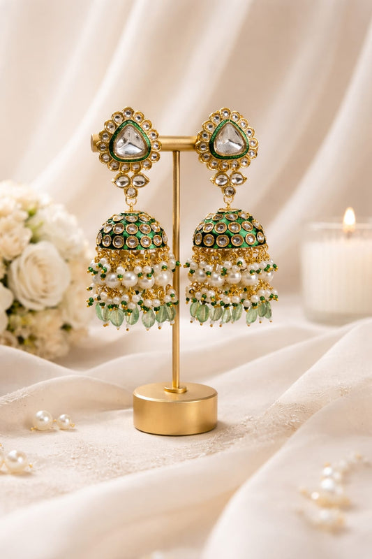 Green Glow Jhumkas
