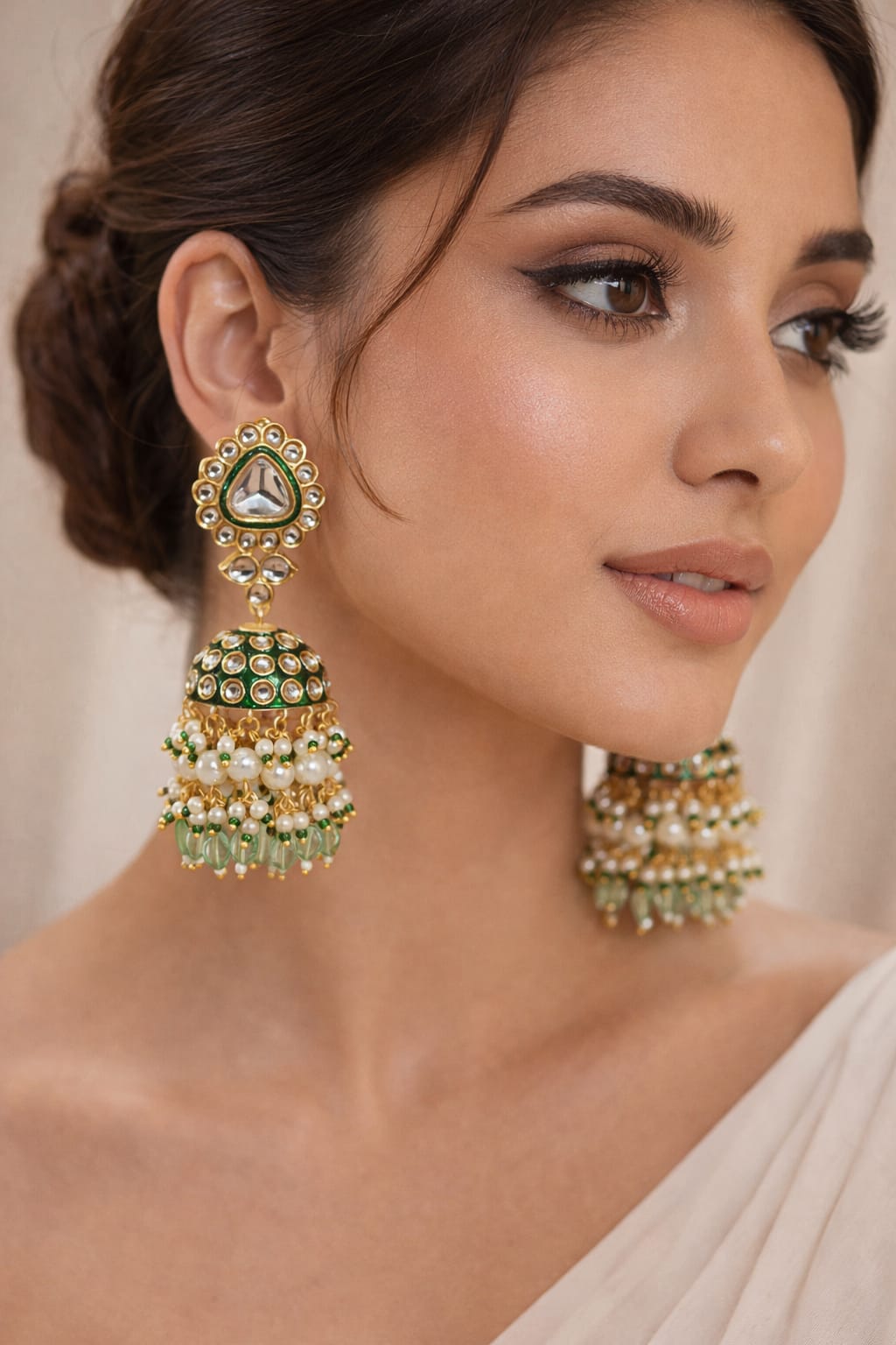 Green Glow Jhumkas