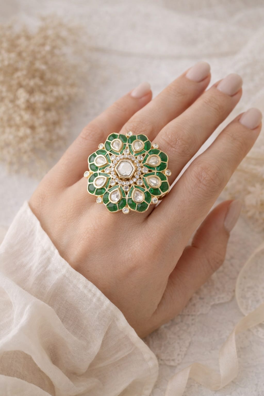 Emerald Bloom Ring