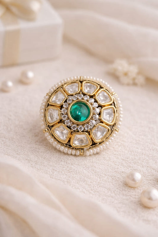 Kundan Aura Ring