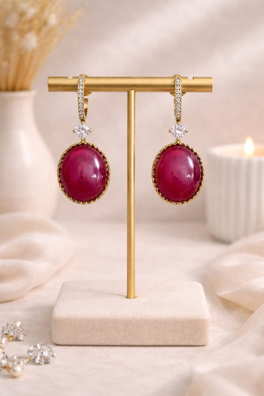 Ruby Glow Drop Earrings
