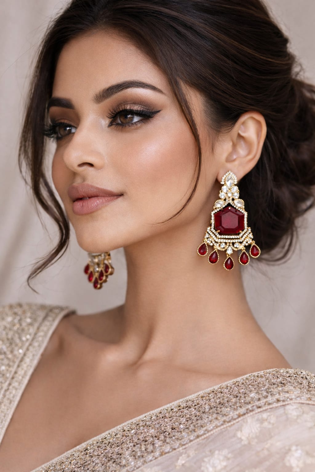 Crimson Regal Drop Earrings