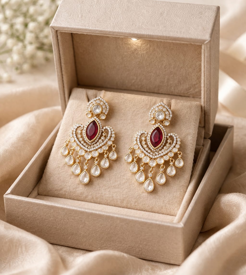 Ruby Royal Kundan Earrings